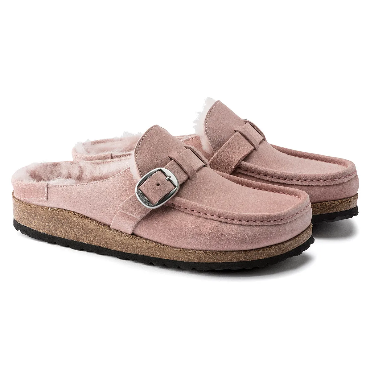 Birkenstock Buckley Shearling Suede Leather Soft Pink Clogs sold by Zulily product image thumbnail 3