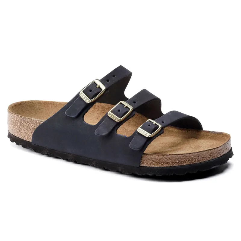 Birkenstock Florida Fresh Soft Footbed Nubuck Leather Midnight Sandals sold by Zulily