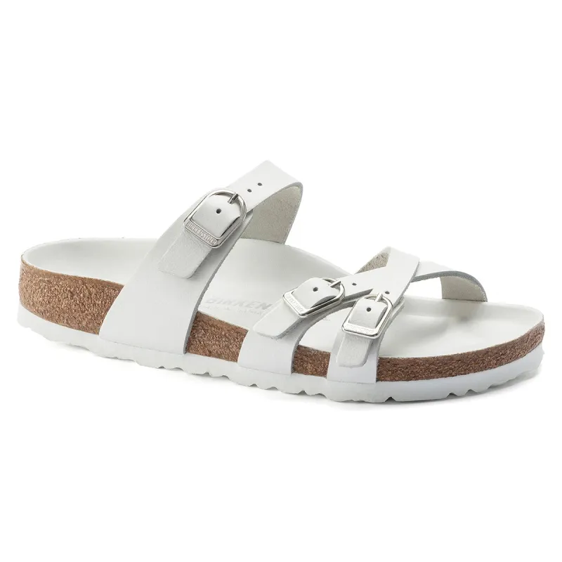 Birkenstock Franca Leather White Sandals sold by Zulily