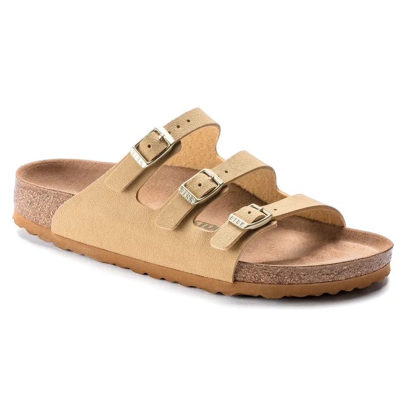 Birkenstock Florida Fresh Vegan Birkibuc Latte Cream Sandals sold by Zulily