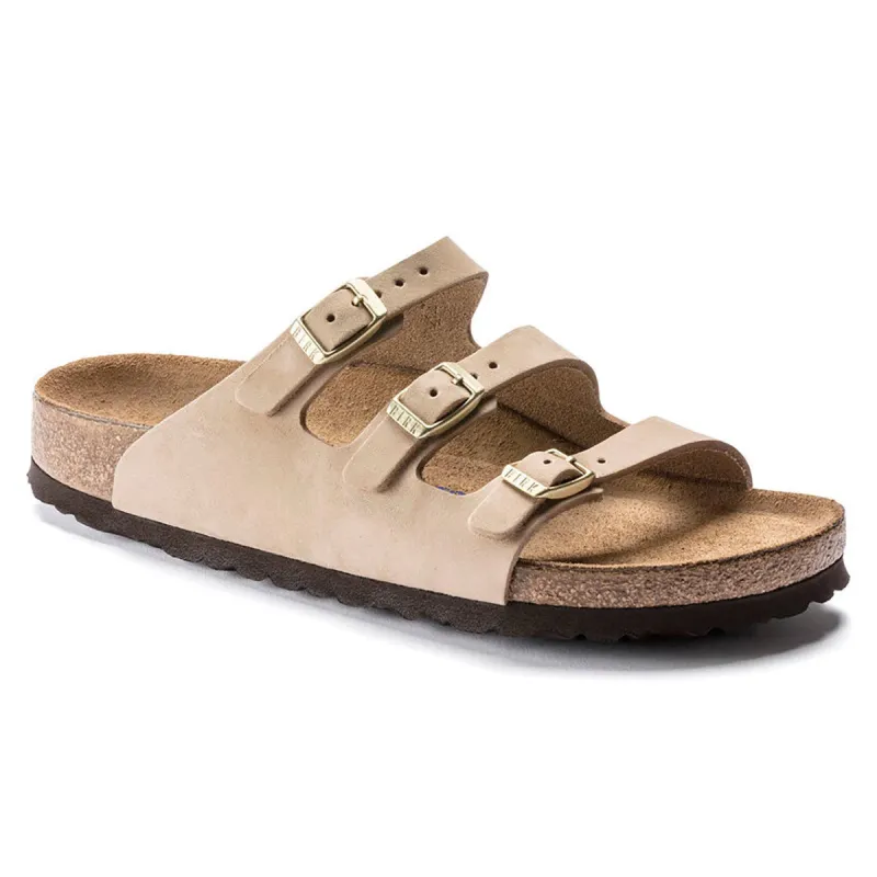 Birkenstock Florida Fresh Soft Footbed Nubuck Leather Sandcastle Sandals sold by Zulily