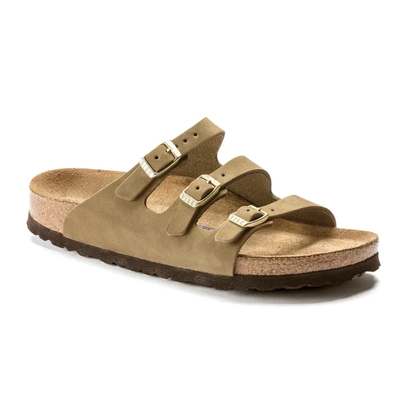 Birkenstock Florida Fresh Soft Footbed Nubuck Leather Faded Khaki Sandals sold by Zulily