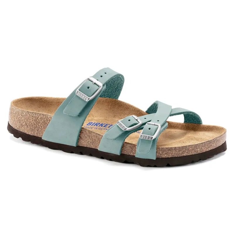 Birkenstock Franca Nubuk Leather Faded Aqua Sandals sold by Zulily