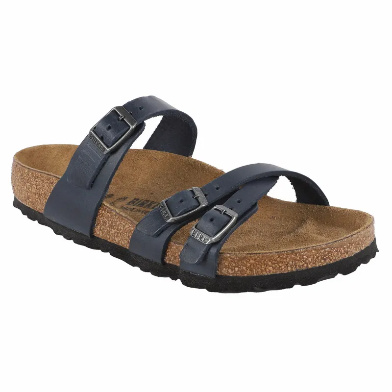 Birkenstock Franca Natural Leather Blue Sandals sold by Zulily