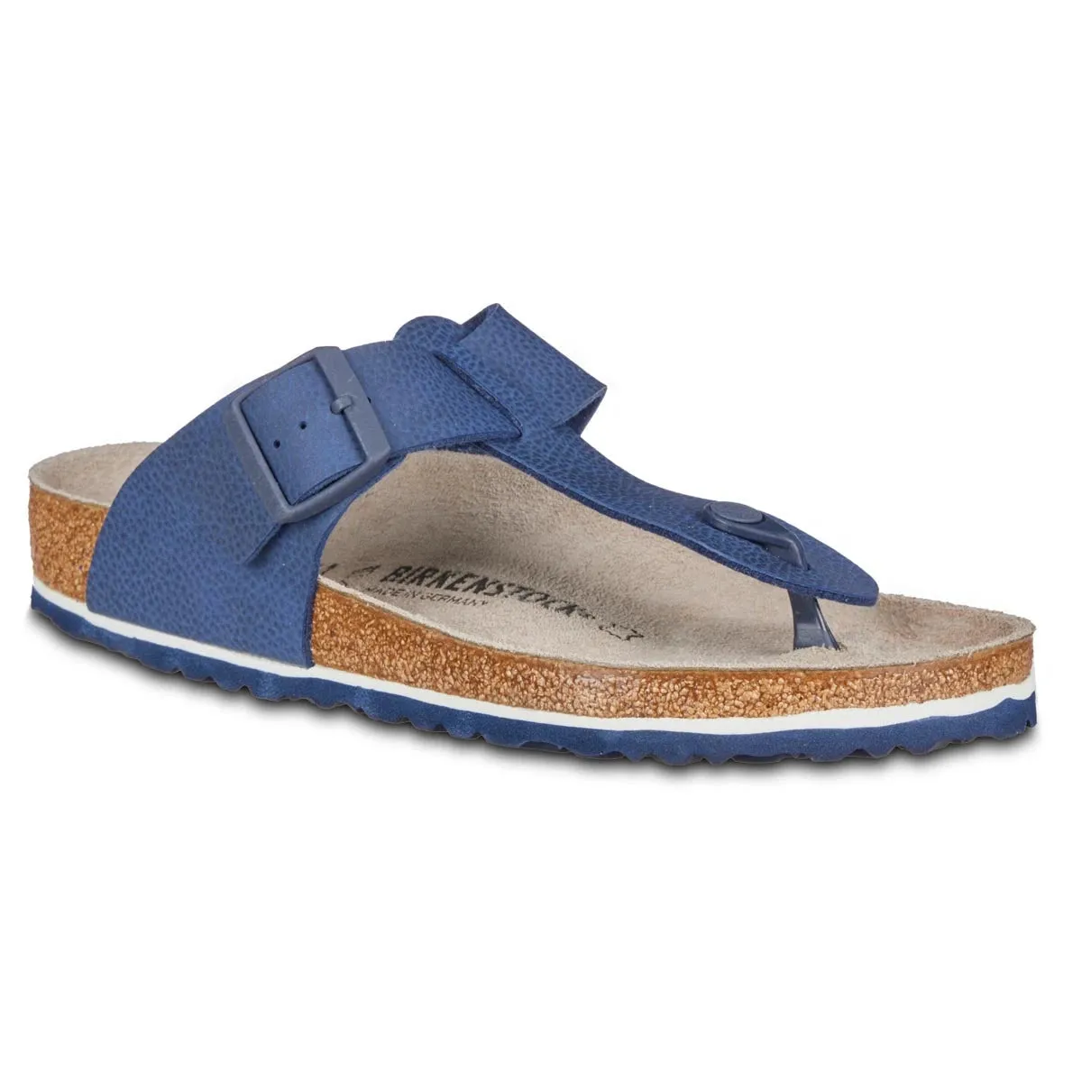 Birkenstock Medina Birko-Flor Leather Desert Soil Blue Sandals sold by Zulily