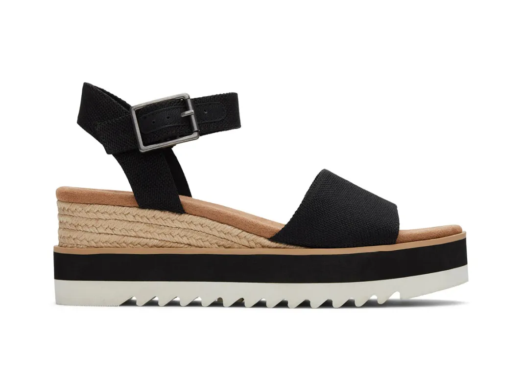 Toms Women's Diana Black Heavy Canvas Sandals sold by Zulily