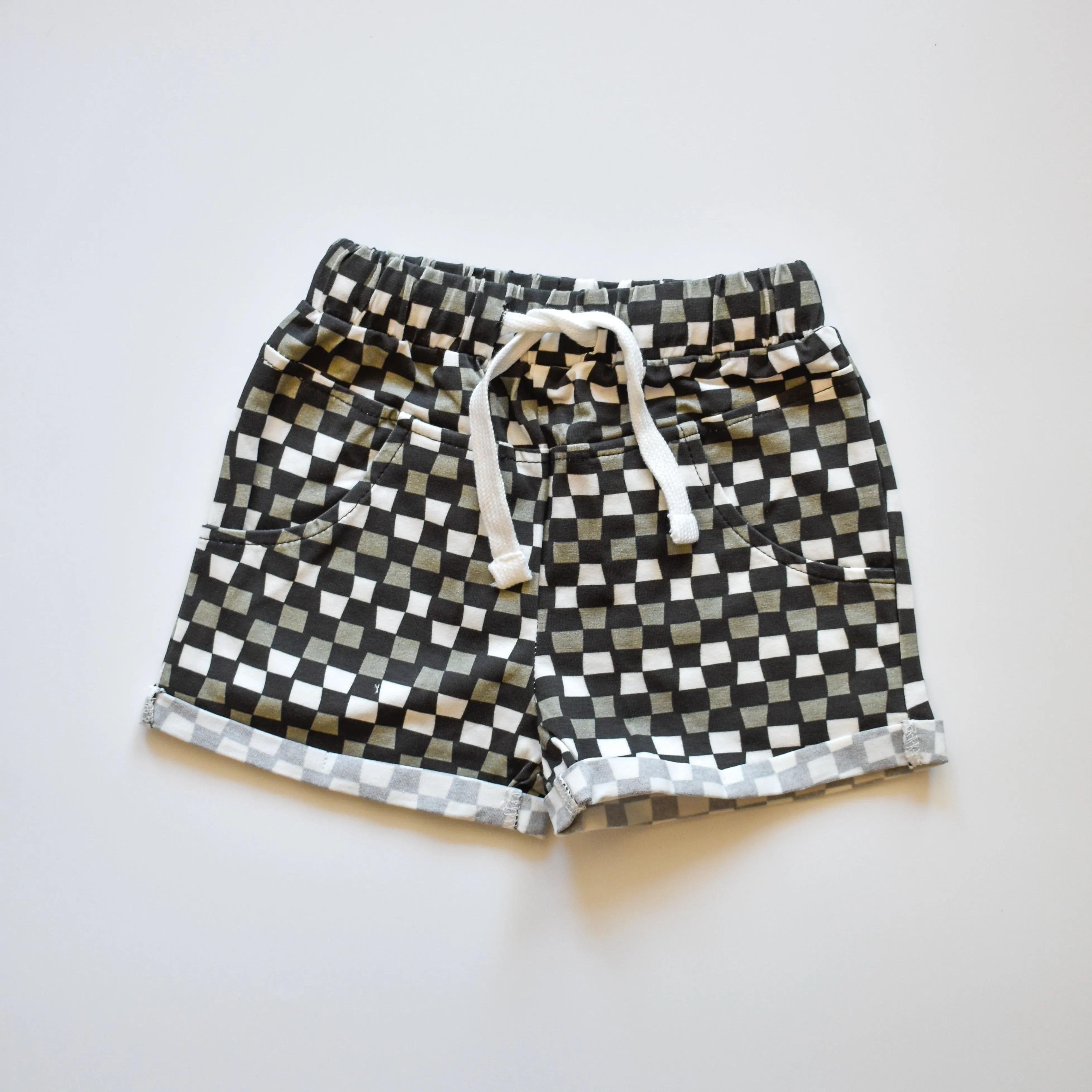 LITTLE RAD THINGS BOY'S CHECK 'YA LATER SHORTS - BLACK/GREY sold by Zulily product image thumbnail 2
