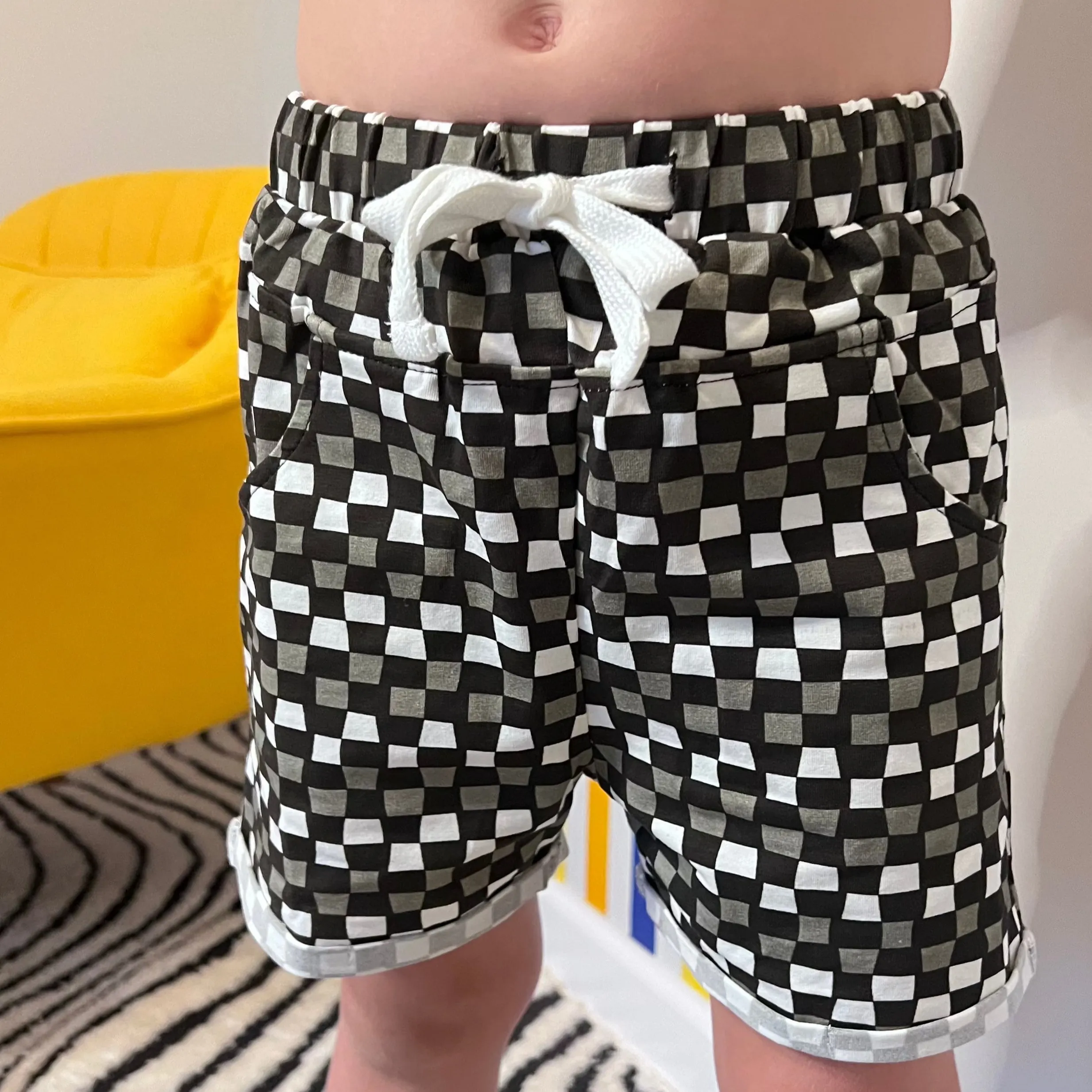 LITTLE RAD THINGS BOY'S CHECK 'YA LATER SHORTS - BLACK/GREY sold by Zulily product image thumbnail 4