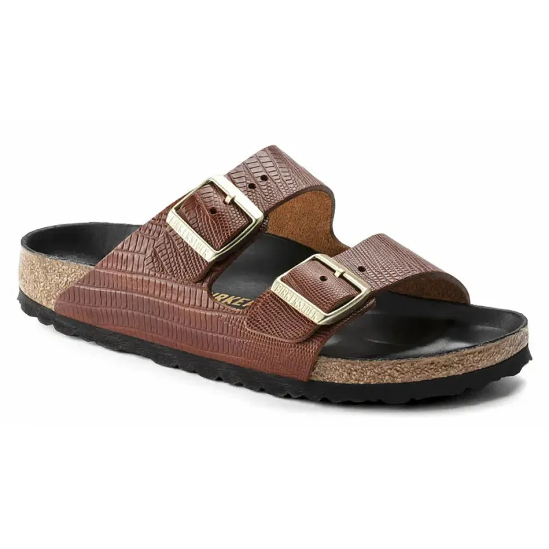Birkenstock Arizona Natural Leather Emboss Sandals sold by Zulily