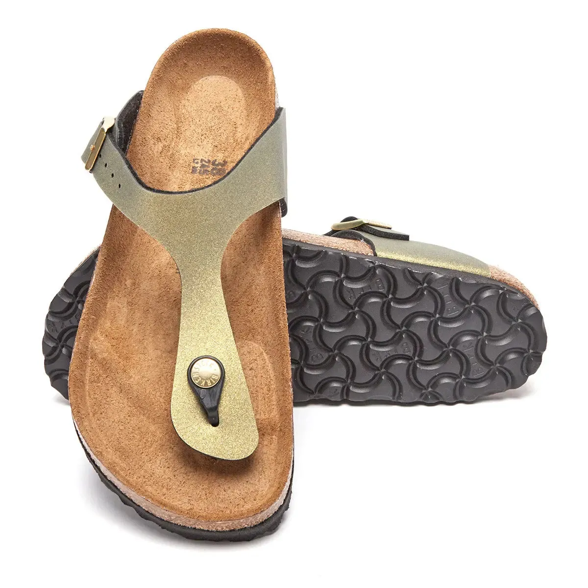 Birkenstock Gizeh Birko-Flor Icy Metallic Stone Gold Sandals sold by Zulily product image thumbnail 4