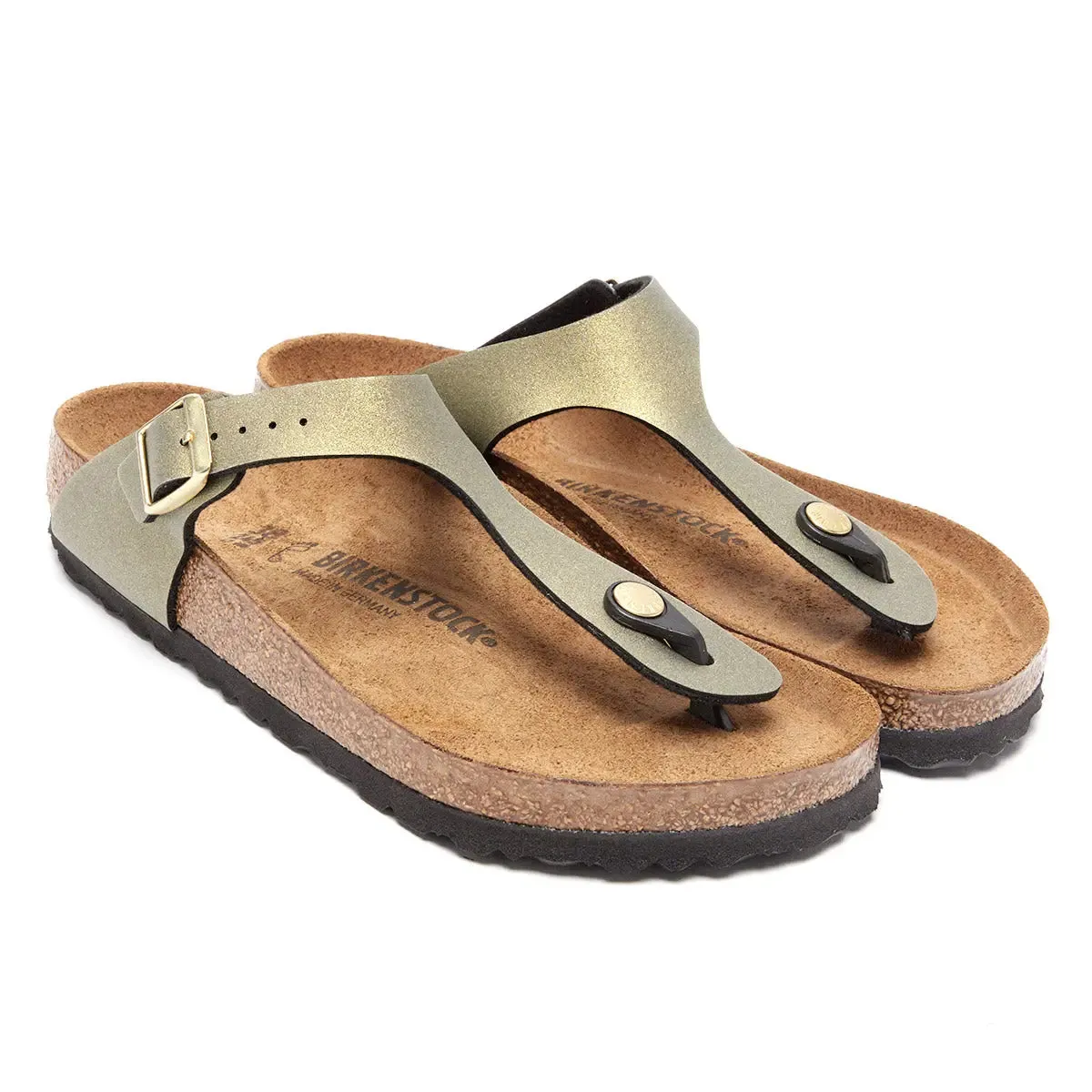 Birkenstock Gizeh Birko-Flor Icy Metallic Stone Gold Sandals sold by Zulily product image thumbnail 2