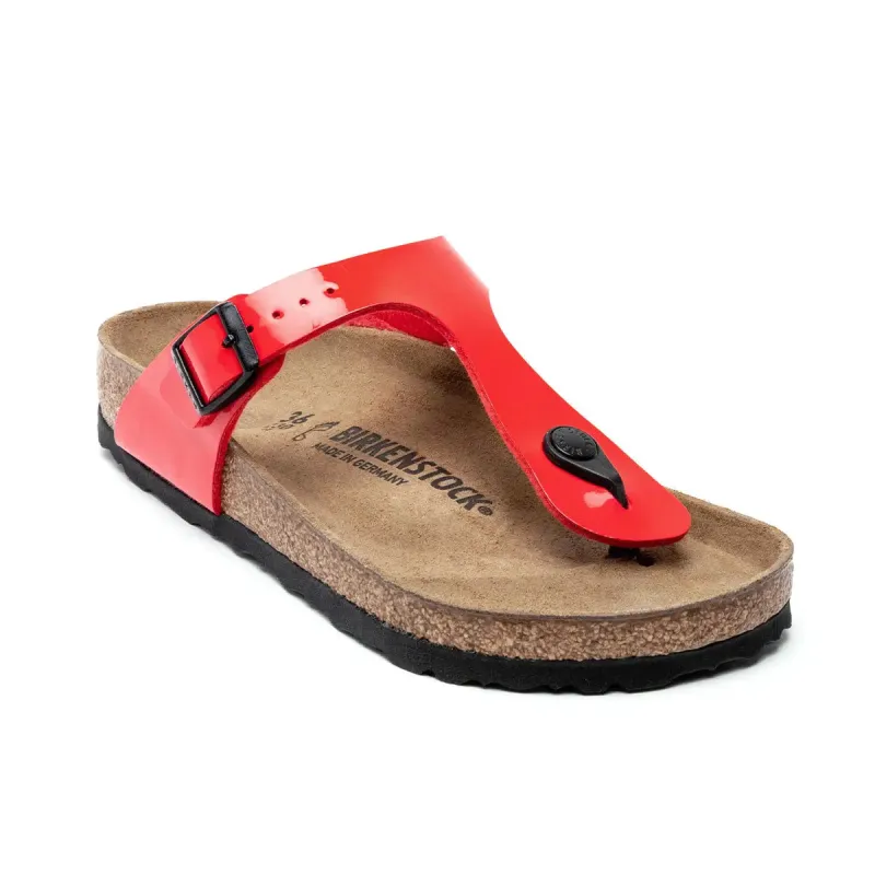 Birkenstock Gizeh Birko-Flor Patent Cherry Sandals sold by Zulily