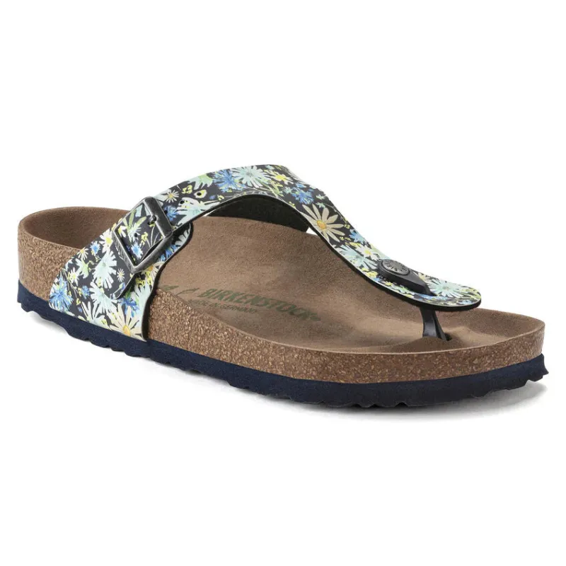 Birkenstock Gizeh Birko-Flor Vegan Summer Floral Navy Sandals sold by Zulily