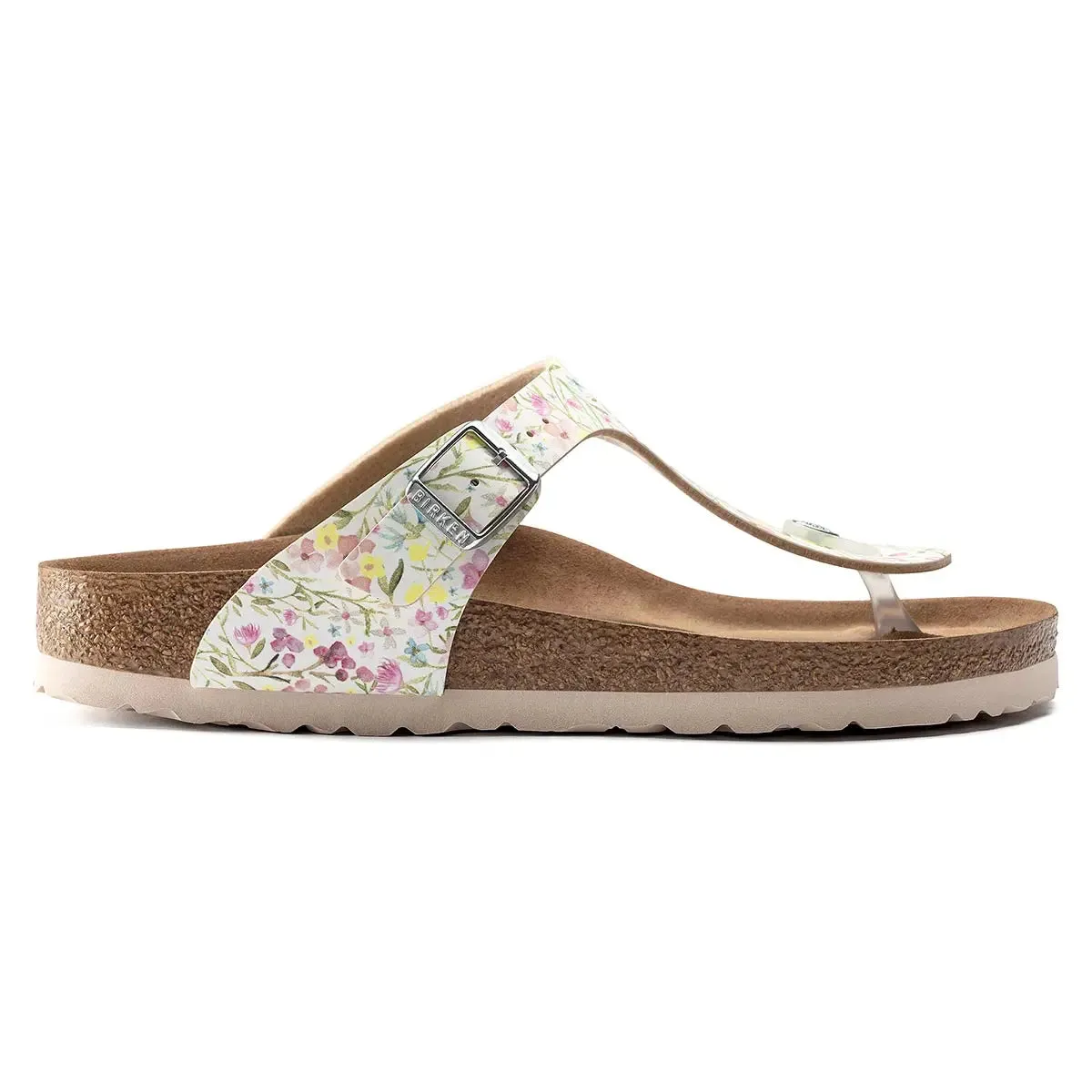 Birkenstock Gizeh Birko-Flor Vegan Watercolor Flower White Sandals sold by Zulily product image thumbnail 4