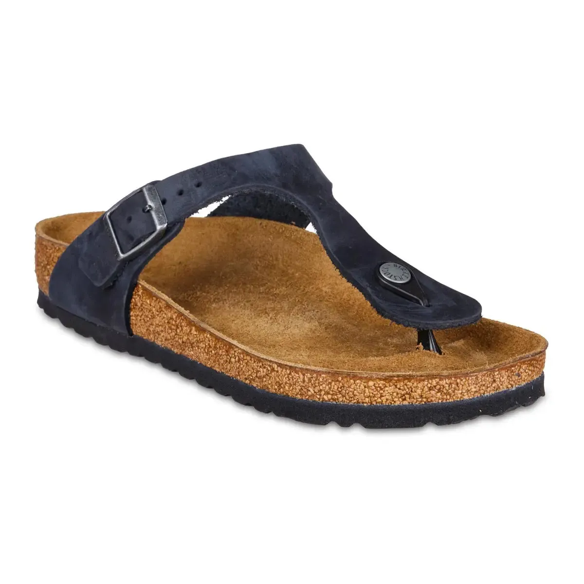 Birkenstock Gizeh Oiled Leather Black Sandals sold by Zulily