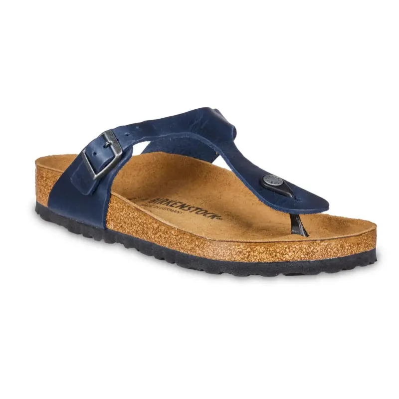 Birkenstock Gizeh Oiled Leather Blue Sandals sold by Zulily