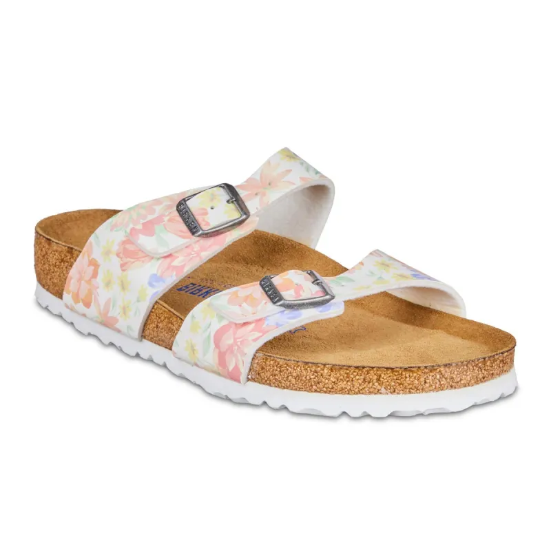 Birkenstock Sydney Supernatural Flower White Sandals sold by Zulily