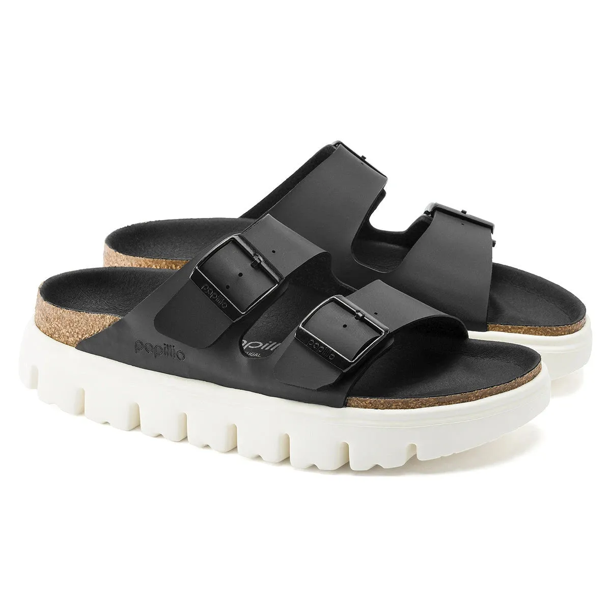 Birkenstock Women's Arizona Platform Birko-Flor Chunky Damasko Black Sandals sold by Zulily product image thumbnail 3