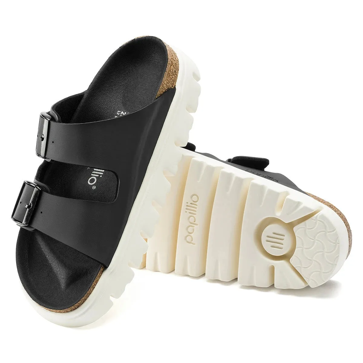 Birkenstock Women's Arizona Platform Birko-Flor Chunky Damasko Black Sandals sold by Zulily product image thumbnail 2