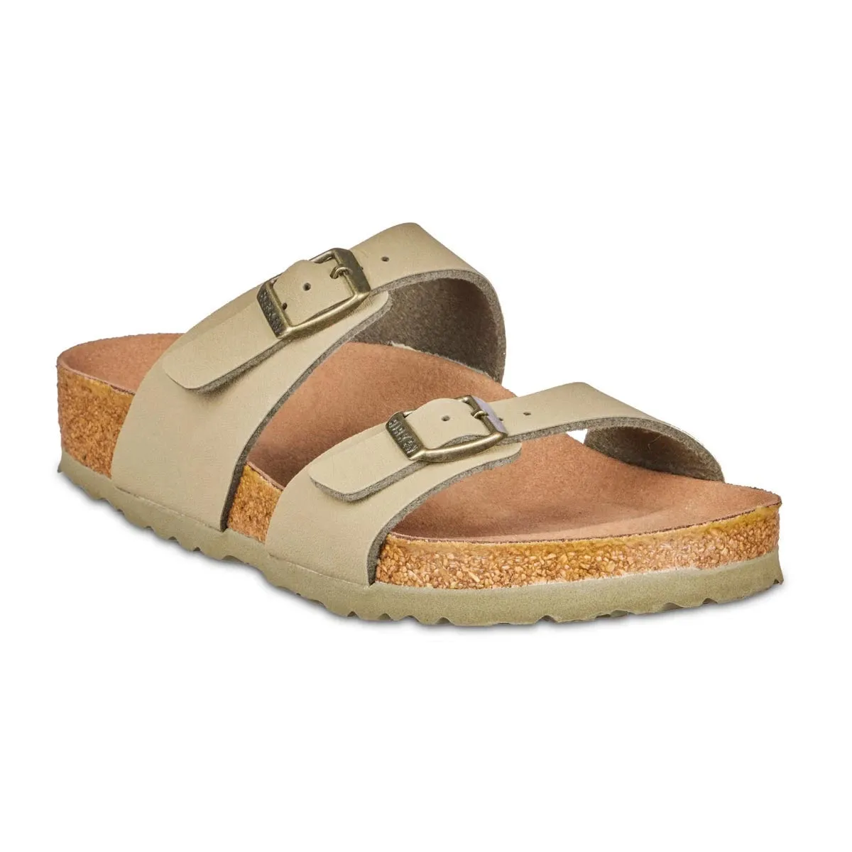 Birkenstock Sydney Vegan Birko-Flor Nubuck Khaki Sandals sold by Zulily