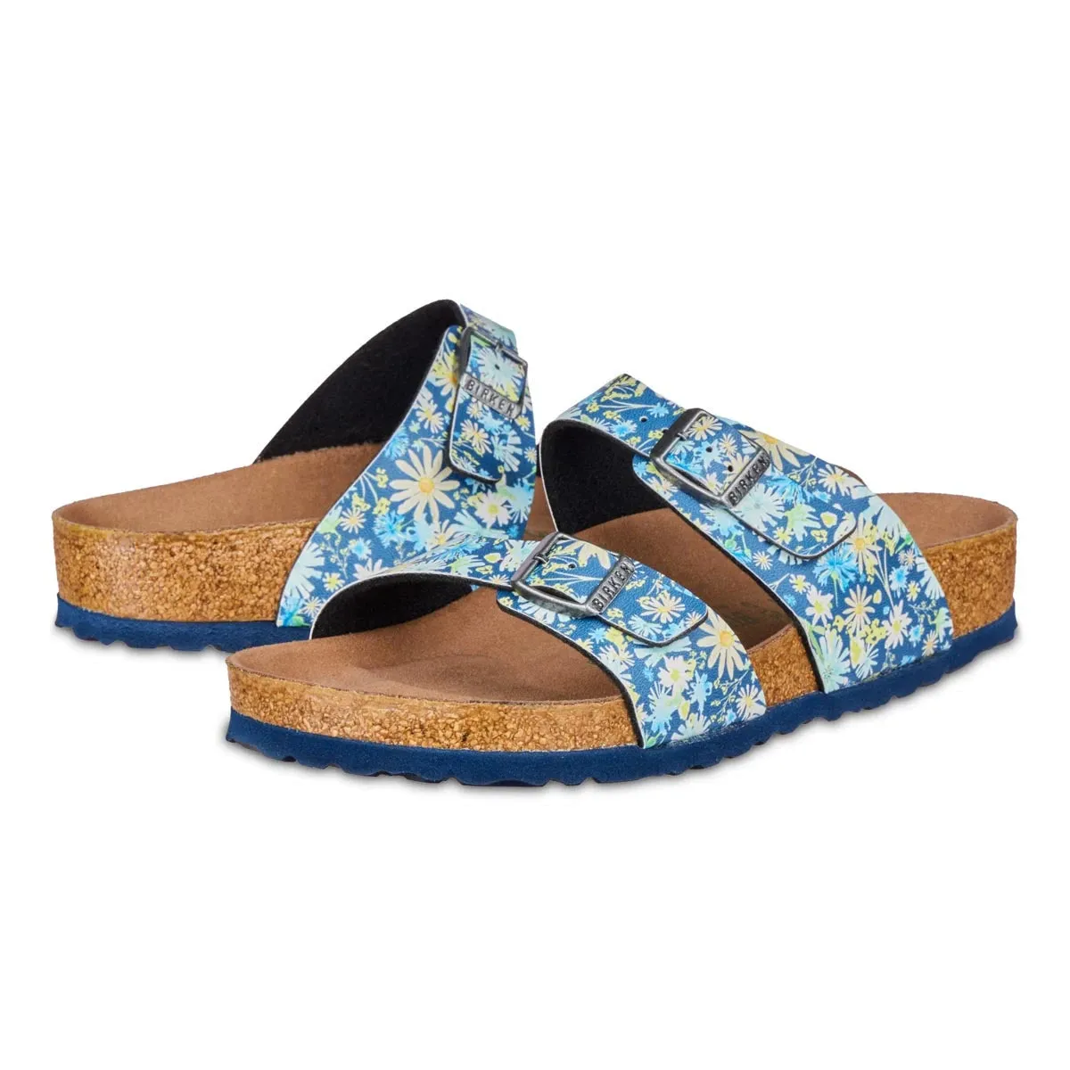 Birkenstock Sydney Vegan Birko-Flor Summer Floral Blue Sandals sold by Zulily product image thumbnail 2
