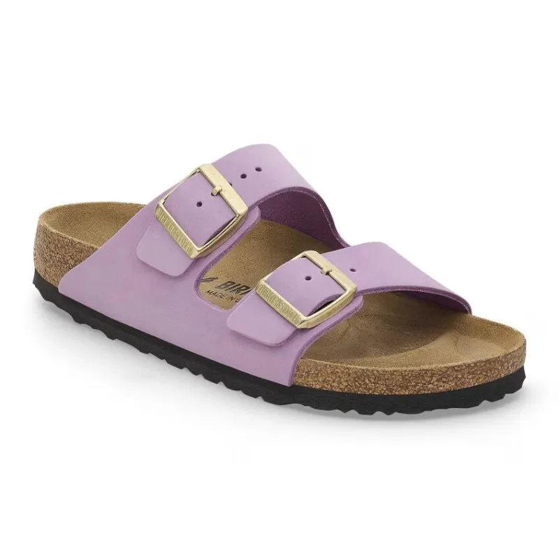 Birkenstock Arizona Nubuck Leather Crocus Sandals sold by Zulily