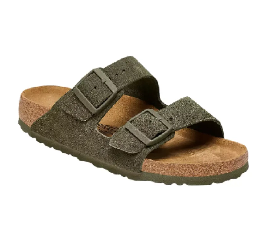 Birkenstock Arizona Nubuck Leather Thyme Sandals sold by Zulily