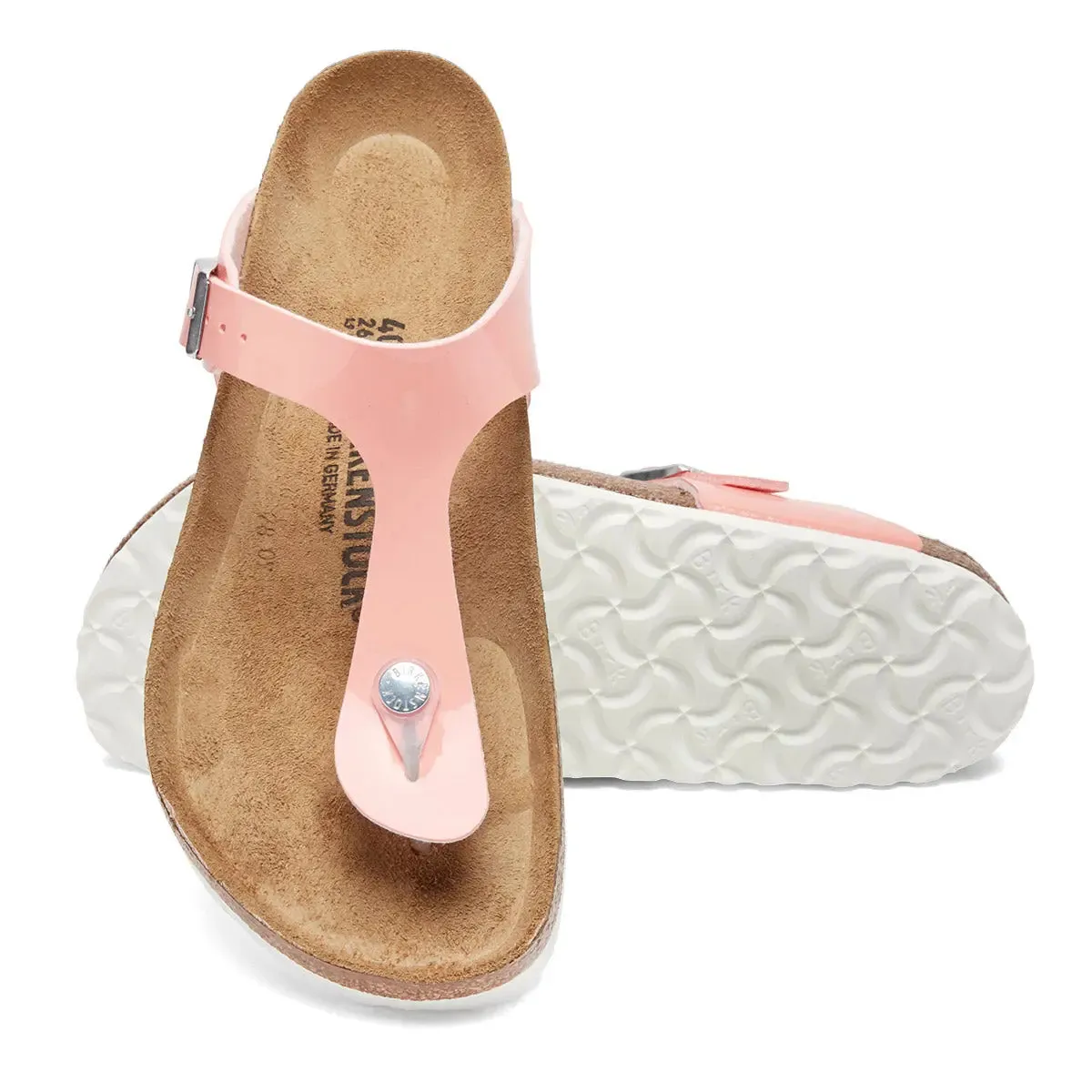 Birkenstock Gizeh Birko-Flor Patent Coral Peach Sandals sold by Zulily product image thumbnail 2
