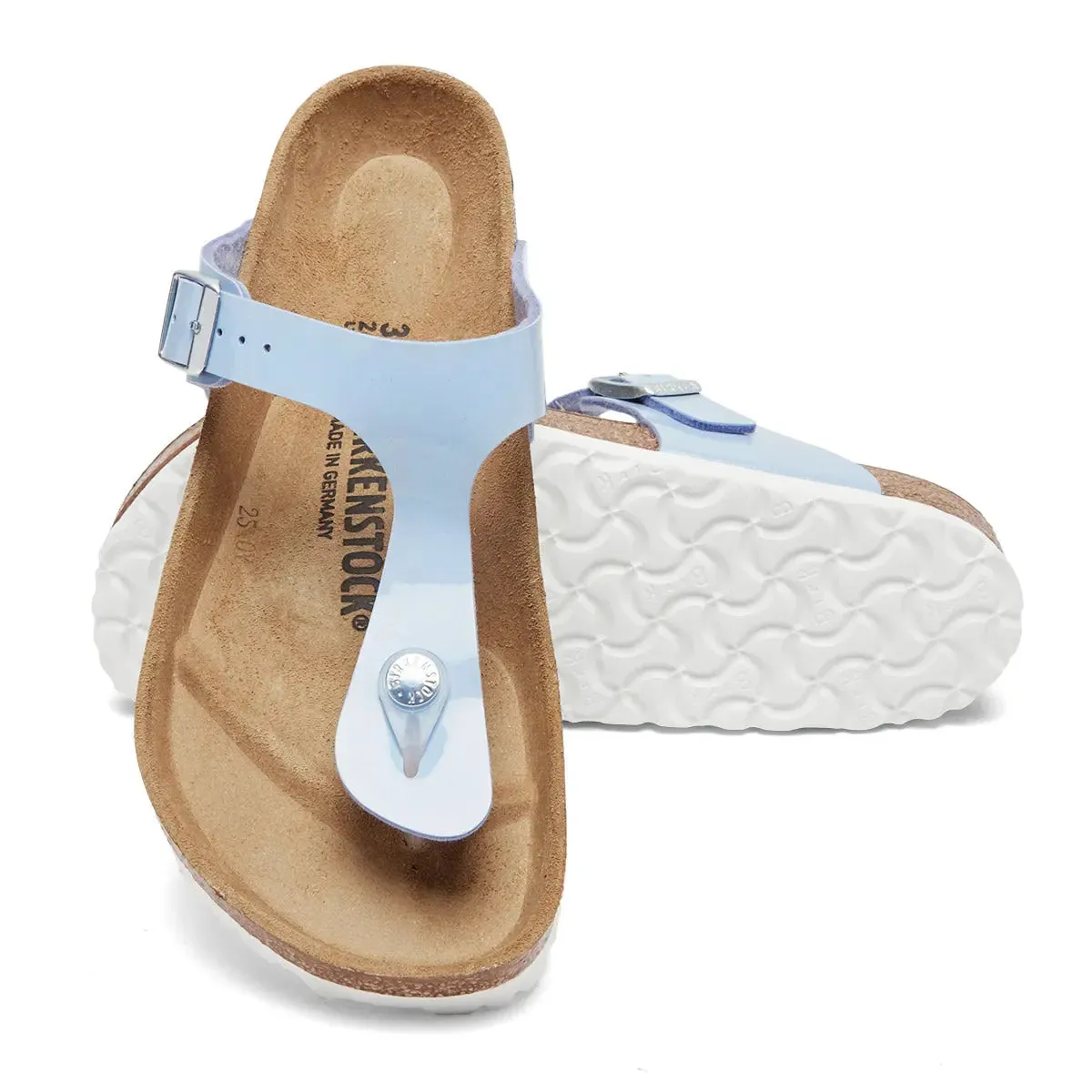 Birkenstock Gizeh Birko-Flor Patent Dove Blue Sandals sold by Zulily product image thumbnail 4