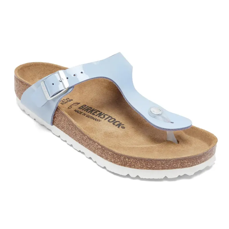 Birkenstock Gizeh Birko-Flor Patent Dove Blue Sandals sold by Zulily
