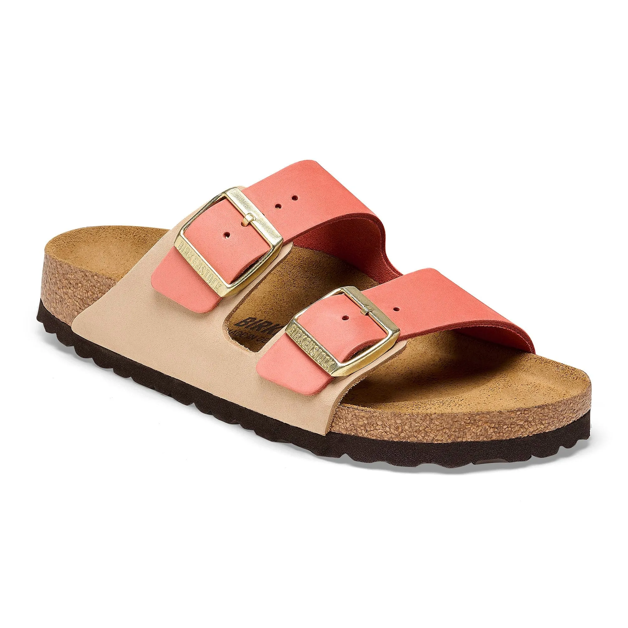 Birkenstock Arizona Nubuck Leather Mars Red / Sandcastle Sandals sold by Zulily