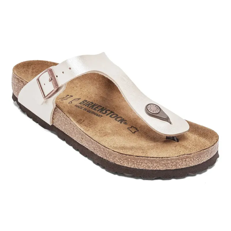 Birkenstock Gizeh Birko-Flor Graceful Pearl White Sandals sold by Zulily