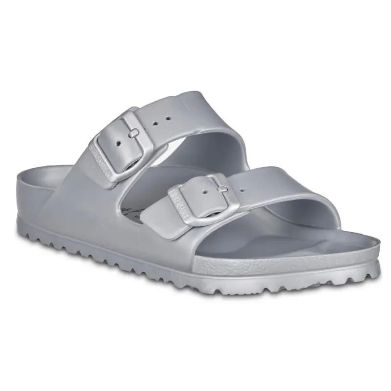 Birkenstock Arizona Essentials EVA Metallic Silver Sandals sold by Zulily