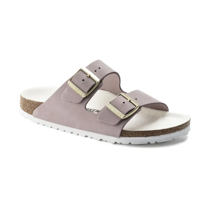 Birkenstock Arizona Nubuck Leather Lilac Sandals sold by Zulily