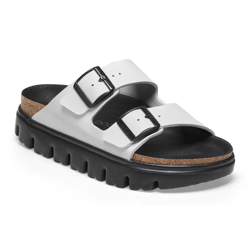 Birkenstock Arizona Chunky Birko-Flor White Sandals sold by Zulily