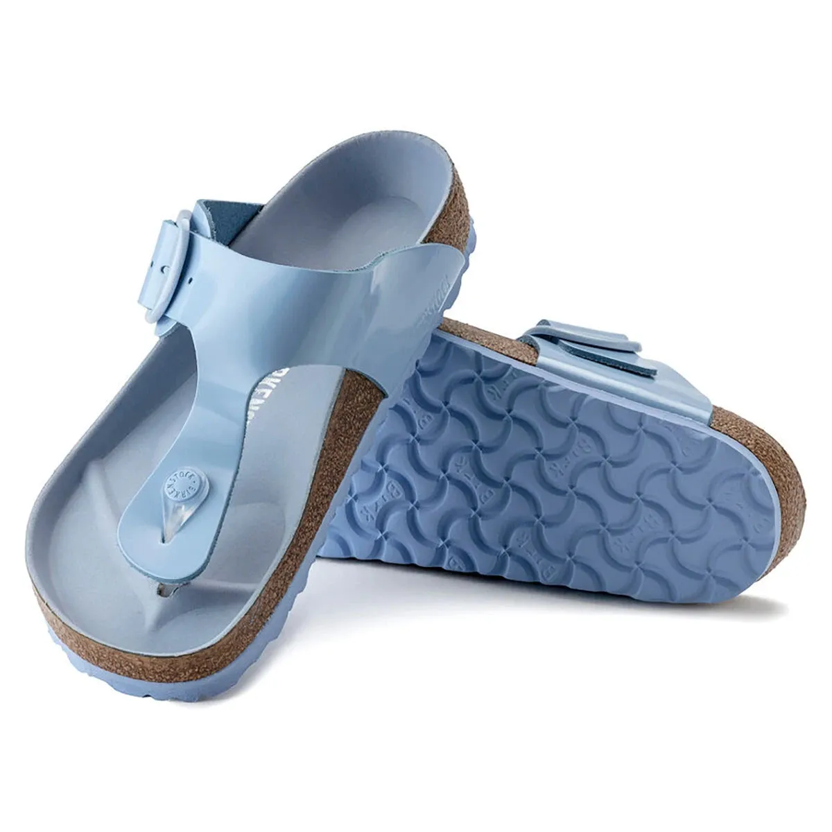 Birkenstock Gizeh Birkibuc Leather Blue Sandals sold by Zulily product image thumbnail 2