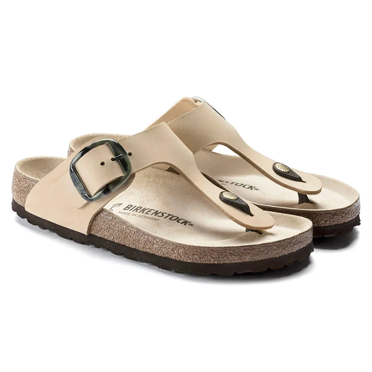 Birkenstock Gizeh Big Buckle Nubuck Leather Almond Sandals sold by Zulily product image thumbnail 4
