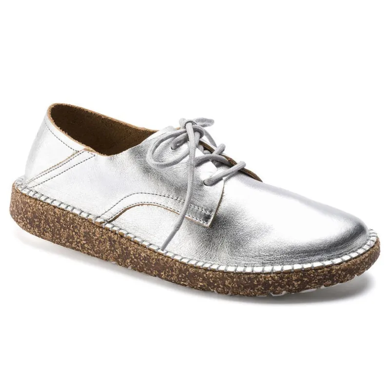 Birkenstock Gary Leather Silver Shoes sold by Zulily
