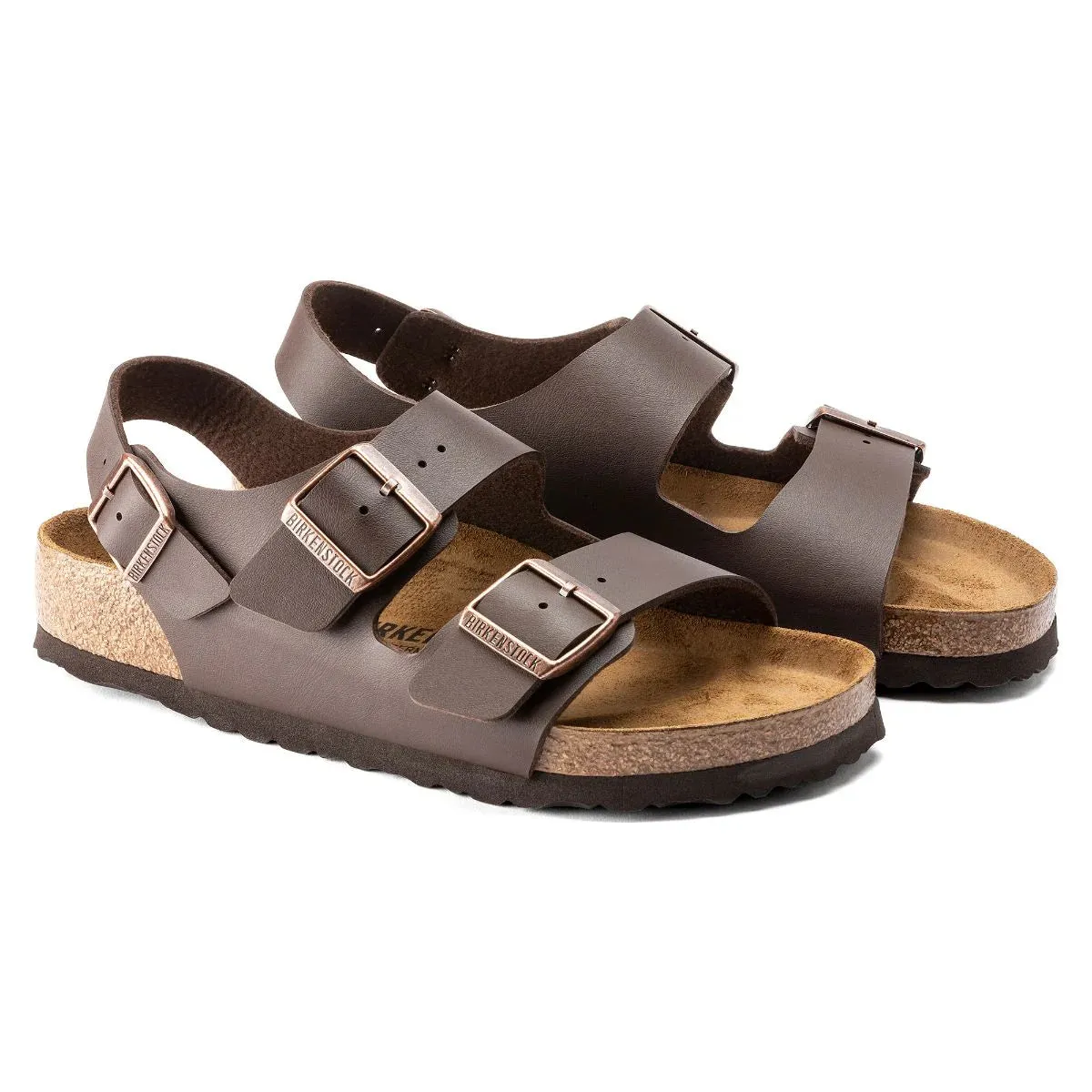 Birkenstock Milano Natural Leather Dark Brown Sandals sold by Zulily product image thumbnail 5