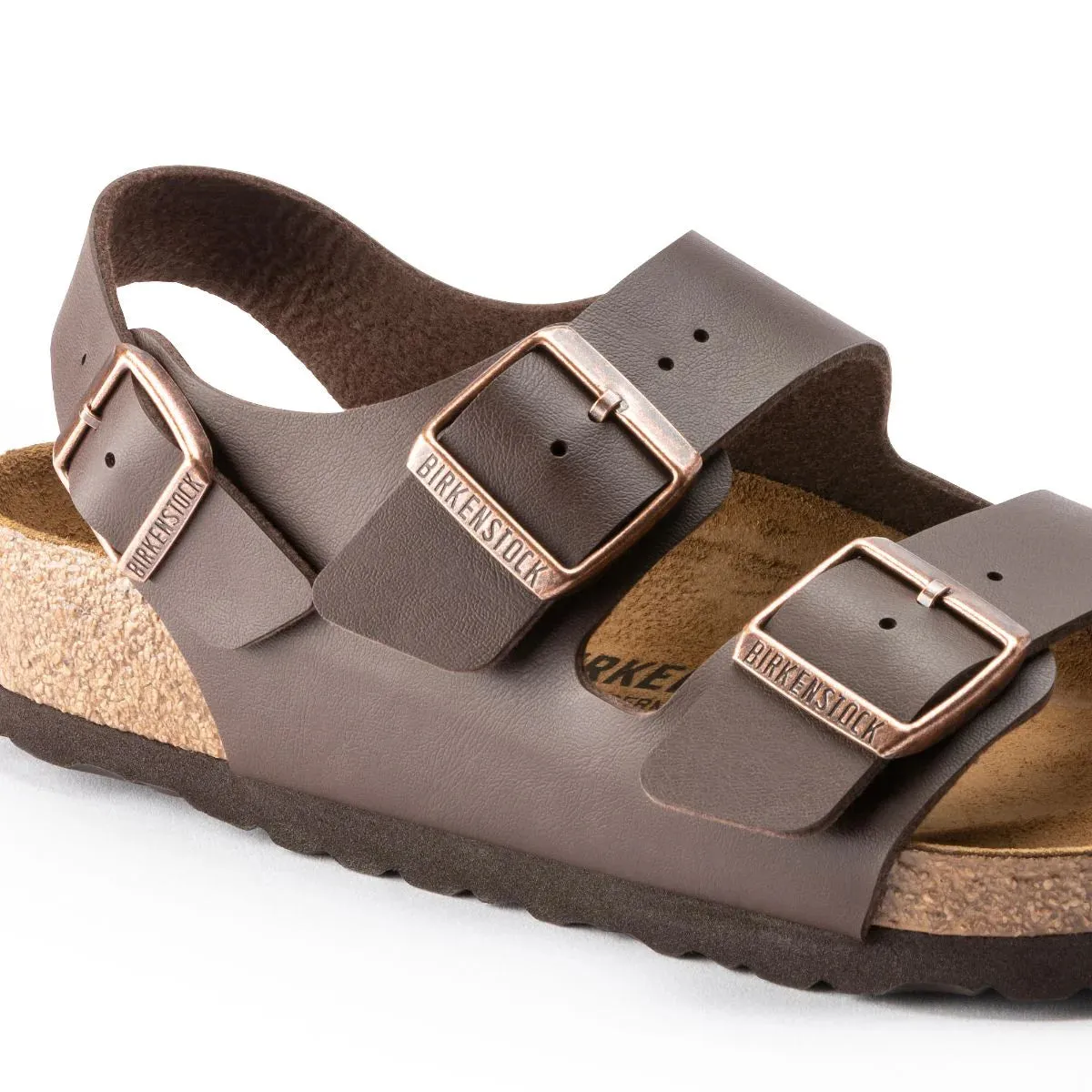 Birkenstock Milano Natural Leather Dark Brown Sandals sold by Zulily product image thumbnail 2