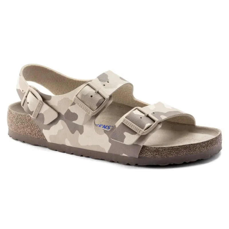 Birkenstock Milano Soft Footbed Birko-Flor Desert Soil Grey / Taupe Sandals sold by Zulily
