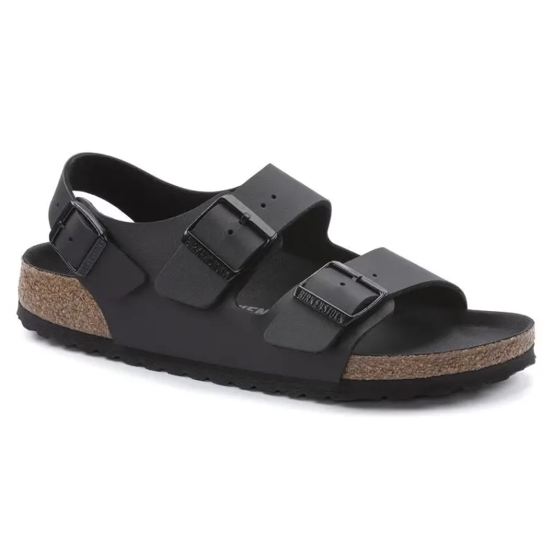 Birkenstock Milano Birko-Flor Triples Black Sandals sold by Zulily