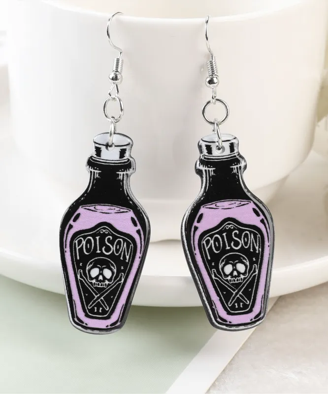 Black & Purple Poison Bottle Drop Earrings sold by Zulily