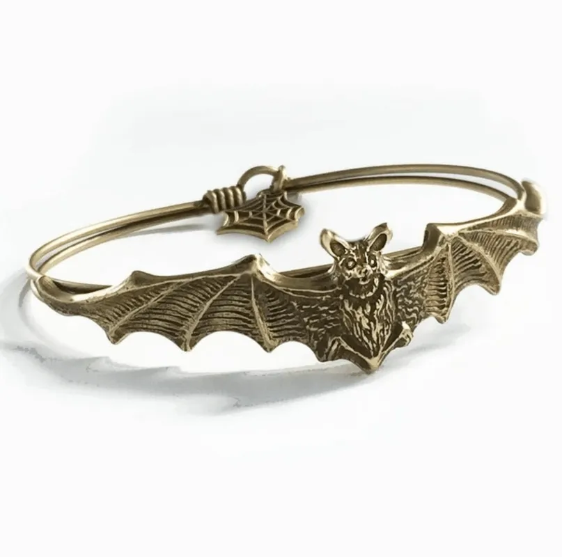 Goldtone Bat Bangle Bracelet sold by Zulily