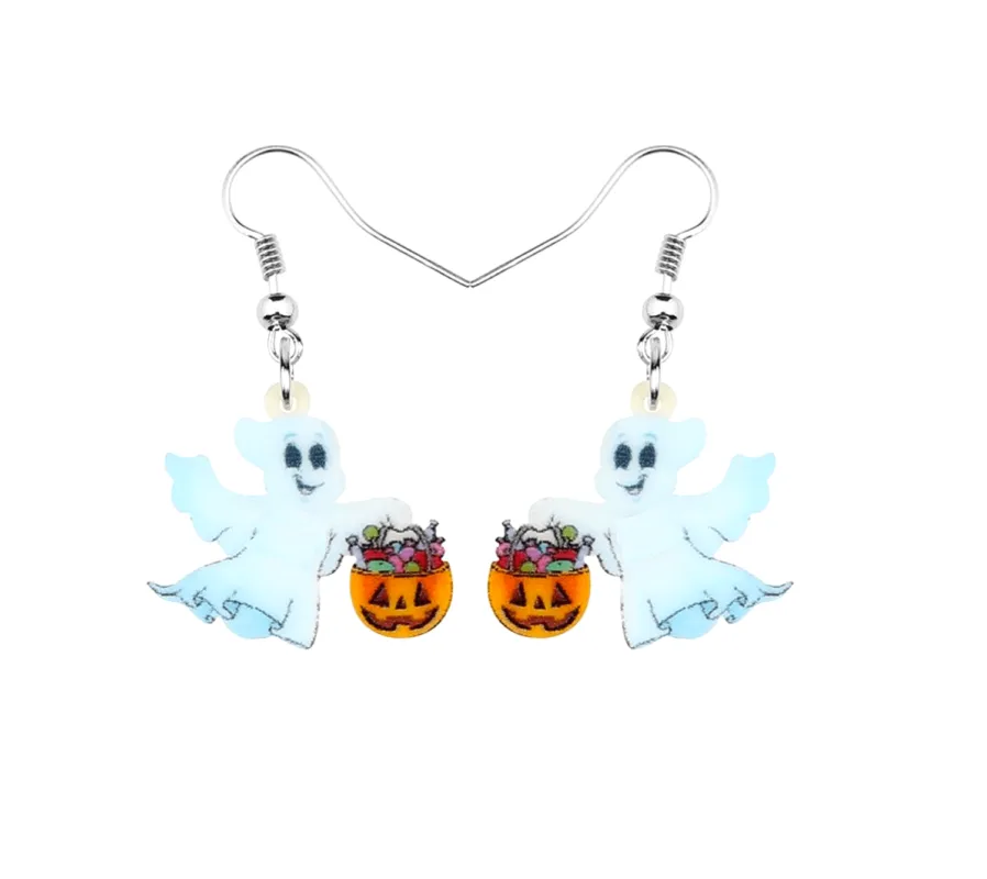 Cute Trick Or Treating Ghost Drop Earrings sold by Zulily