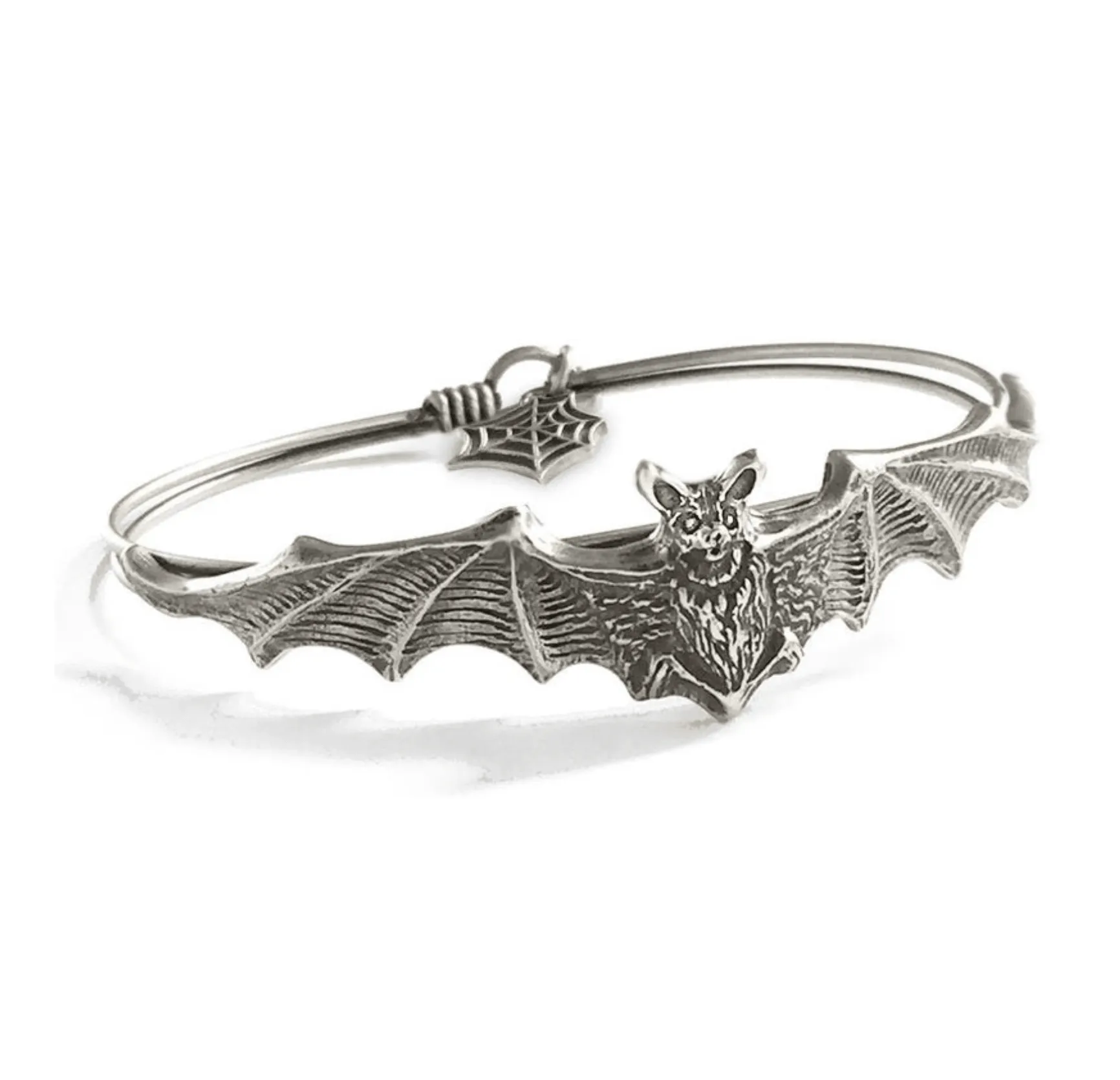 Silvertone Bat Bangle Bracelet sold by Zulily product image thumbnail 2