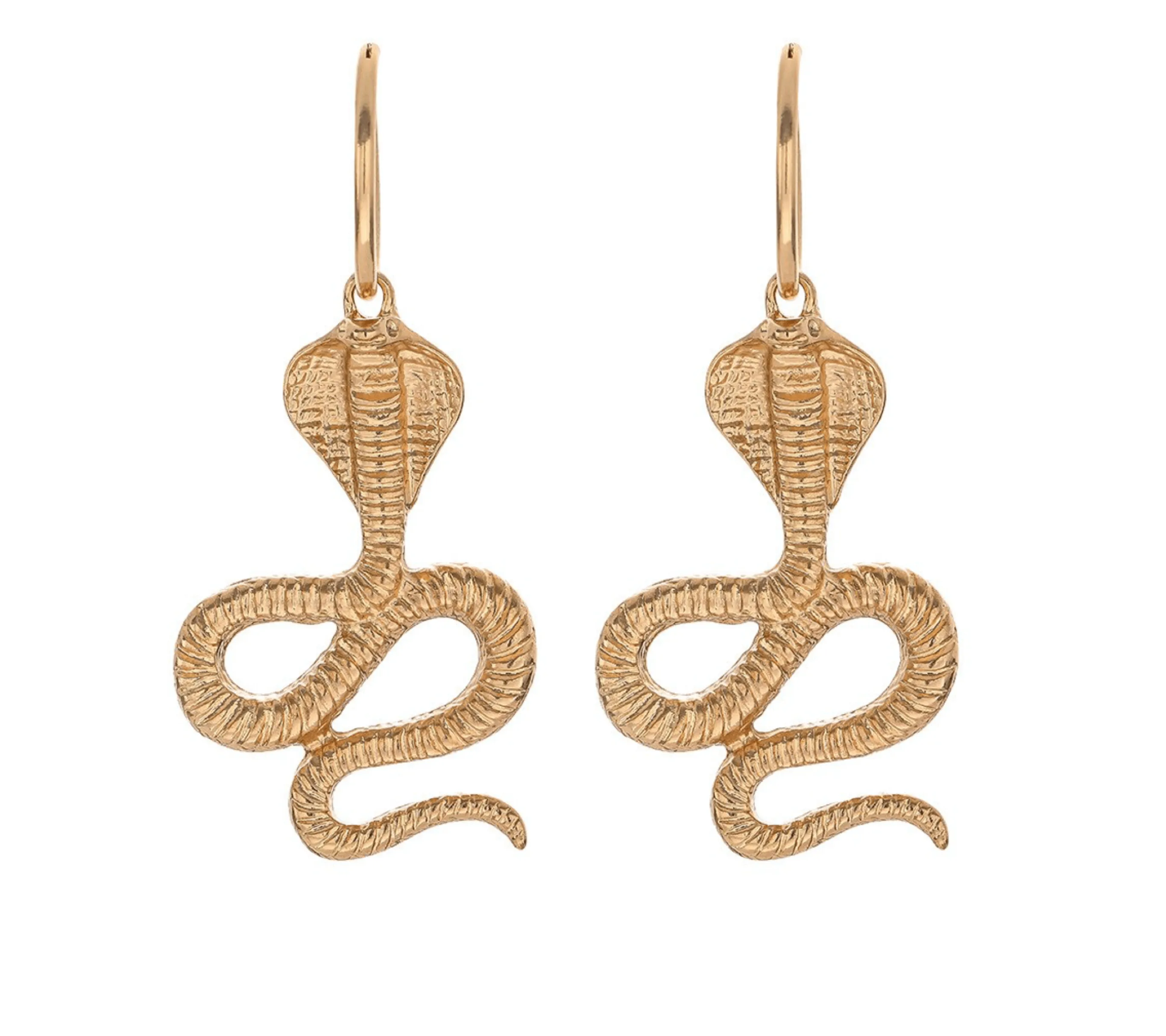 Goldtone Cobra Snake Drop Earrings sold by Zulily