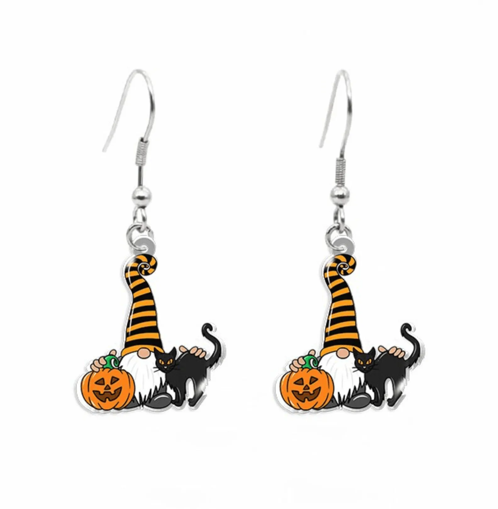 Halloween Gnome & Black Cat Drop Earrings sold by Zulily product image thumbnail 2