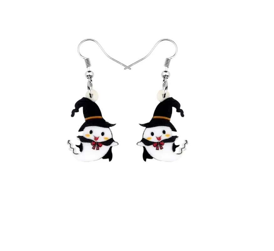 Ghost With Witch Hat Drop Earrings sold by Zulily