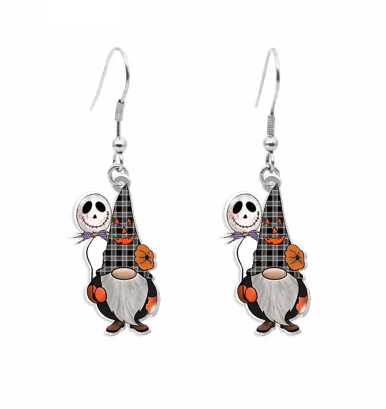 Plaid Gnome With Skeleton Balloon Drop Earrings sold by Zulily